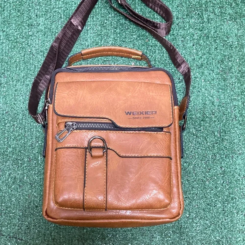 Weixier Anti-Theft Men's Brown Crossbody Messenger Bag (OKPM-04-019)